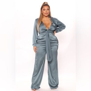 Fashion Nova Teal Jumpsuit
